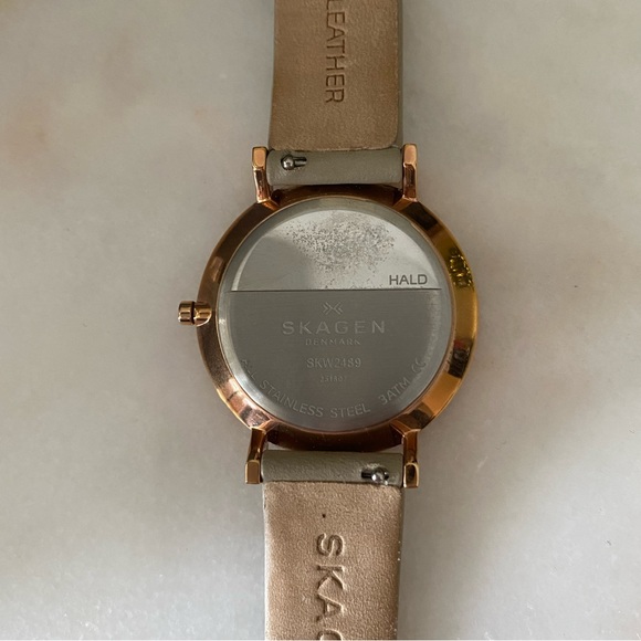 Skagen Hald Three-Hand Watch with Leather Strap - Picture 3 of 6
